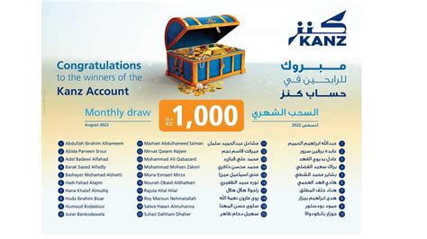 Burgan Bank announces winners of Kanz account monthly draw.